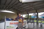 Geoff next to the mobile trailer ready to unload